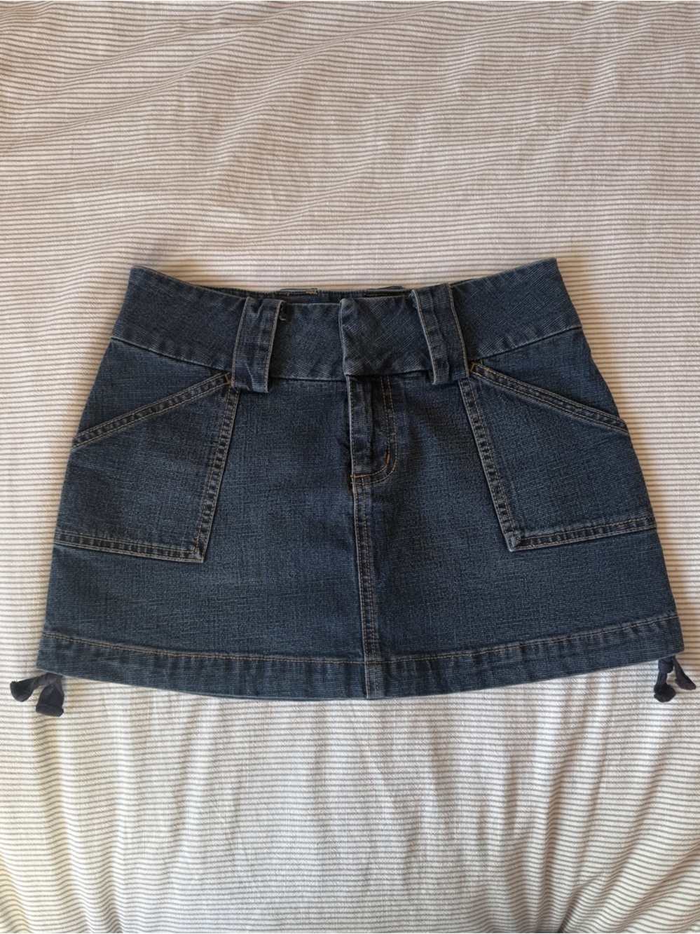 Guess Jeans Dark Blue Denim Mini Cargo Skirt